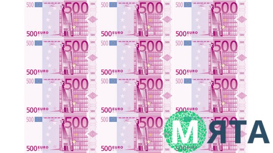 Картинка 500 євро (12 купюр)