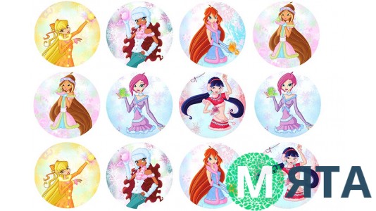 Картинки для капкейків Клуб Вінкс "З Новим Роком!"