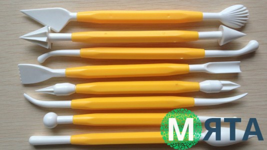 Набір пластикові стеки для мастики. 8 штук