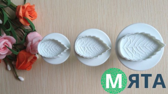 Плунжери для мастики Листя троянди. 3 штуки