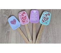 Лопатка силіконова-ложка з дерев'яною ручкою