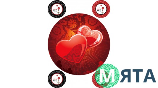 Картинка на торт Серця