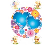 Їстівна картинка на торт та капкейки Серця