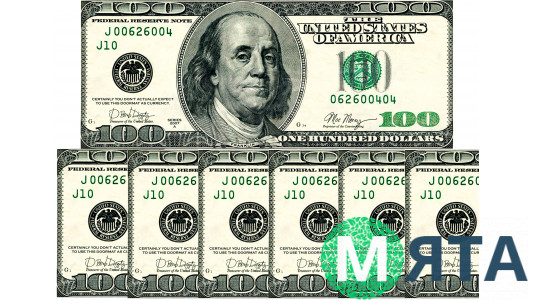 Їстівна картинка Долари 