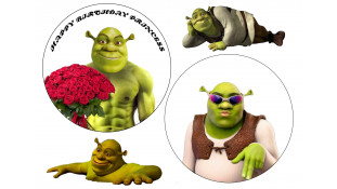 Їстівна картинка З Днем народження Шрек