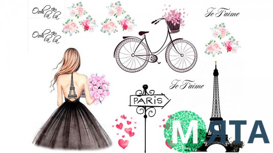 Їстівна картинка "Дівчина в Парижі" 2