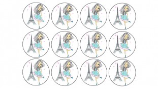 Їстівна картинка "Дівчина в Парижі" 1