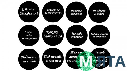 Їстівна картинка "Чорні написи 2"