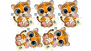 Новорічна картинка Тигр 10 до вирубки 92113