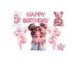 Їстівна картинка Happy Birthday Дівчинка Свічка