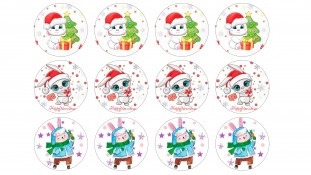 Новорічна картинка Зайці №5