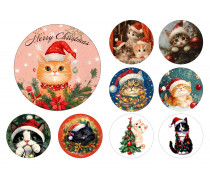 Новорічні коти їстівна картинка для Бенто