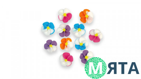 Набір цукрових прикрас "Фіалки", 36 штук