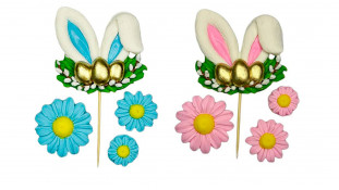 Набір з кондитерської глазурі Весняні вушка з ромашками