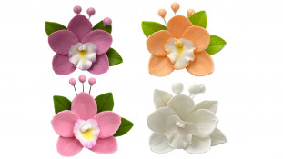 Цукрова прикраса Орхідея з листочками