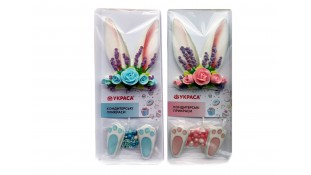 Набір великодніх прикрас "Вушка зайчика" з посипанням