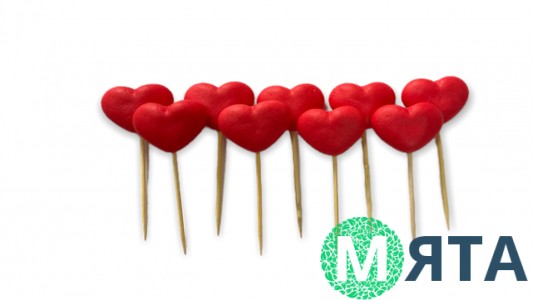 Набір цукрових фігурок Серця, 9 шт