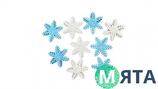 Набір цукрових фігурок Сніжинки фігурні, 9 шт