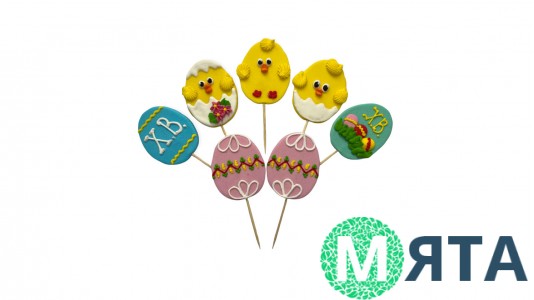 Набір цукрових топерів "Курчата з яйцями"