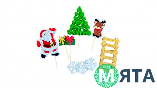 Набір цукрових топерів Новорічний з драбинкою