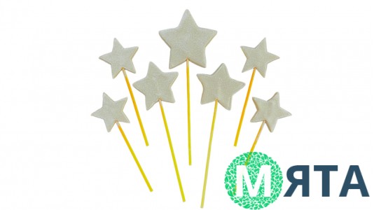 Цукрові зірочки на шпажках, Срібні