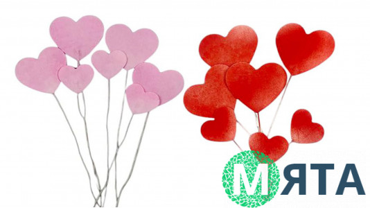 Вафельний декор Серця на дроті, 7 шт