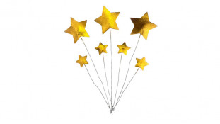 Вафельний декор Зірочки на дроті, 7 шт