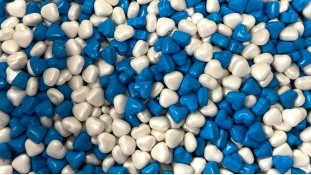 Кондитерська посипка Мікс Серця Білі та Сині