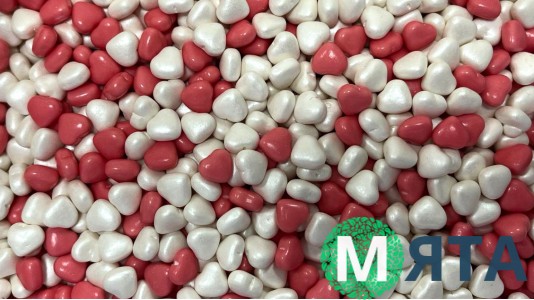 Кондитерська посипка Мікс Серця Білі та Червоні