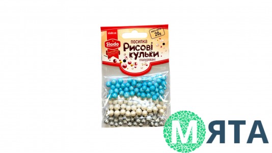 Рисові кульки Стік Блакитний/Білий/Срібний