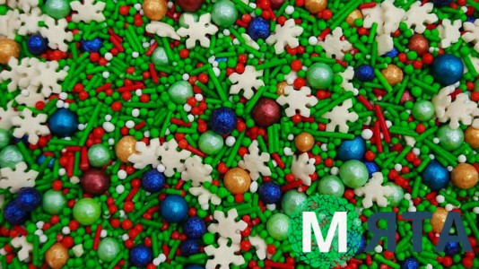 Цукрове посипання Мікс з кульками №14. Зелений