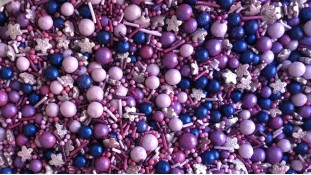 Цукрове посипання Мікс з кульками №22. Фіолетовий