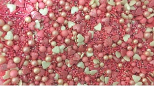 Цукрове посипання Мікс з кульками №4. Рожевий