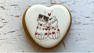 Пряник серце Котики №2