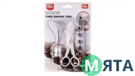 Набір кондитерських насадок 6шт + перехідник, гвоздик, ножиці