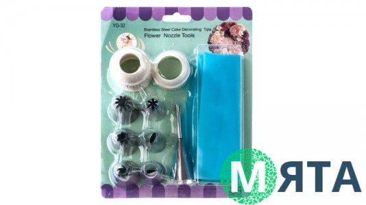 Набір кондитерських насадок з перехідниками + мішечок