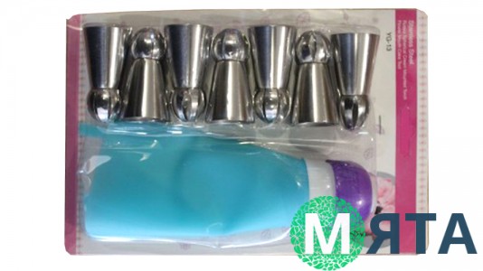 Набір кондитерських насадок Волан+мішок з перехідником