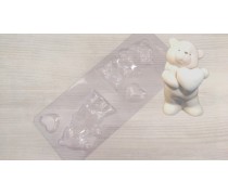 Молд для шоколаду та мастики 3Д Ведмедик з серцем