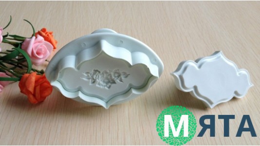 Плунжери для мастики Гладкий та Троянда. 2 штуки