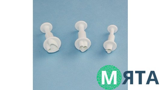 Плунжери для мастики Міні-Сердечки. 3 штуки