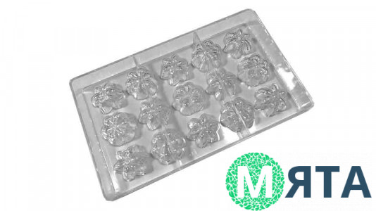 Полікарбонатна форма для цукерок Квіточки, 15 шт