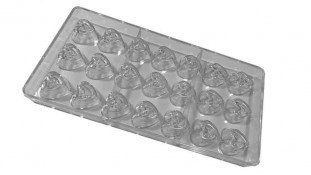 Полікарбонатна форма для цукерок Серце в серці, 35 шт