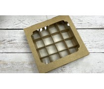 Коробка для цукерок, 16 штук, крафт