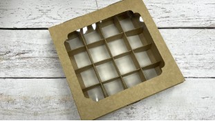 Коробка для цукерок, 16 штук, крафт