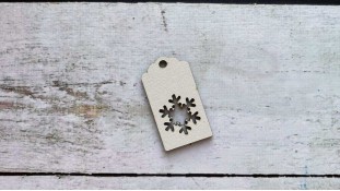 Дерев'яна бирка Біла Сніжинка