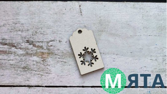 Дерев'яна бирка Біла Сніжинка