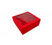 Коробка 15х15х6, Червона з вікном