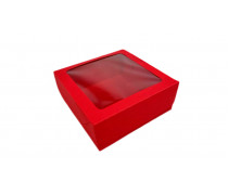 Коробка 15х15х6, Червона з вікном