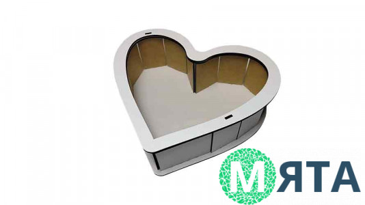 Дерев'яна коробка Серце 25 см, лхдф