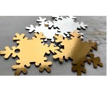 Бірка Сніжинка, картон золото/срібло